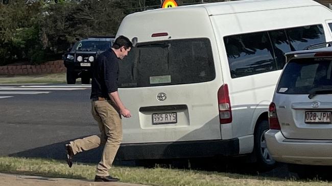 Maverick Robert Carl Fisher ran to a car after he was sentenced in the Roma Magistrates Court.