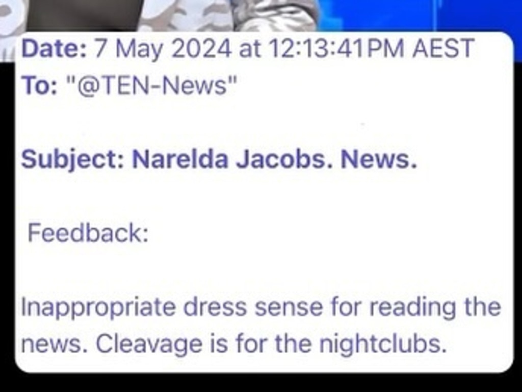 Narelda Jacobs shared an email from a viewer shaming her for her on-air outfit.