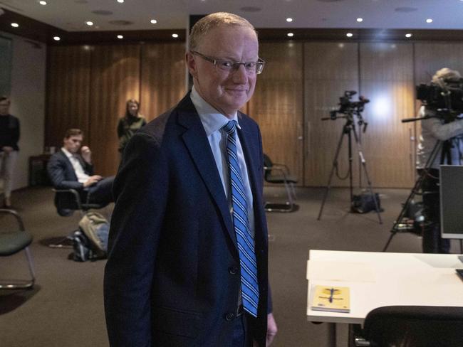 Reserve Bank Governor Philip Lowe delivers a press conference after the board meeting. Tuesday 3rd November 2020 AFR photo LOUIE DOUVIS
