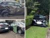 WATCH: Wild footage captures car smashing into parked vehicles