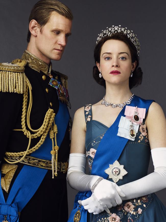 Matt Smith as Prince Philip and Claire Foy as Queen Elizabeth II. Picture: Netflix