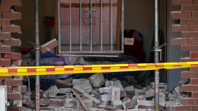 The crash ripped a giant hole in the wall. Picture:Justin Lloyd