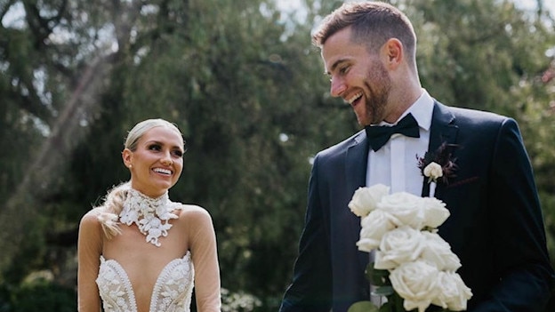 Kahlia Ashton and Jeremy Howe on their wedding day. Picture: Instagram