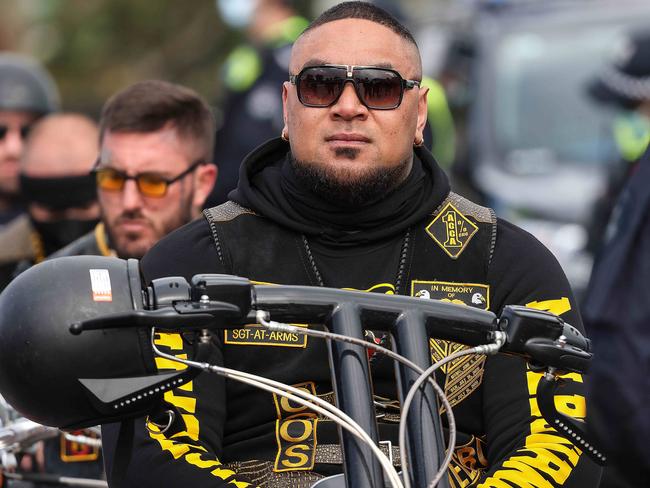 Comanchero Victorian sergeant-at-arms Christian Taumoefolau will be watching court challenges closely. Picture: Ian Currie