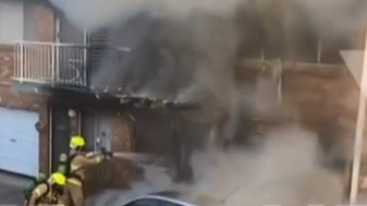 More than 20 firefighters battled the blaze. Picture: 7 News.