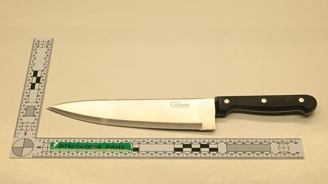 A replica of the knife used in the attack by Rudakubana. Picture: Merseyside Police/AFP