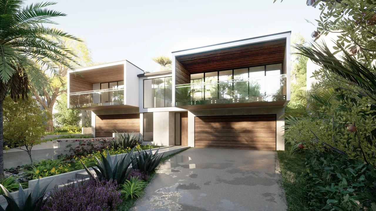 The front two townhouses planned for the Port Macquarie property. Picture: Chris Jenkins Design