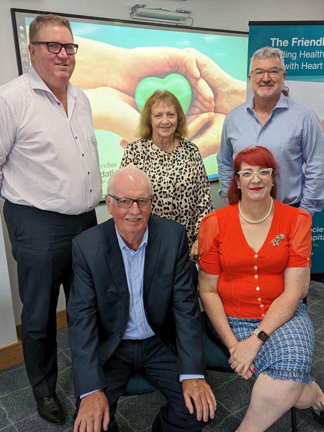 Friendlies Board members (back) Mark McLean, Dawn Murdoch and Glen Toll, and front chair Barry Dangerfield and outgoing CEO Simone Finch.