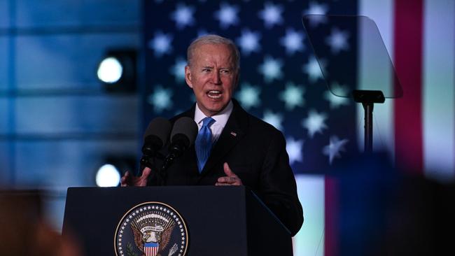 US President Joe Biden delivers a speech at the Royal Castle in Warsaw, Poland. Picture: Omar Marques/Getty Images