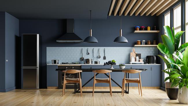 Greens, blues and darker kitchens have become popular too.