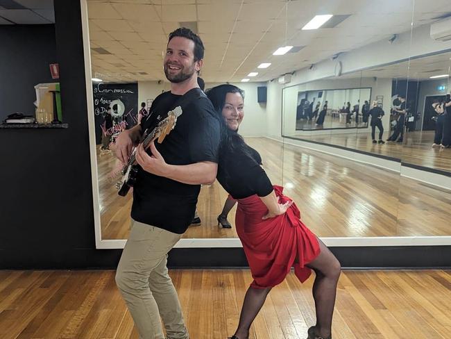 Dance star Aaron Sellick with his pro dance partner Jenny in training for the competition in two weeks.Picture: Heather Marcus