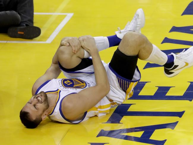 Bogut hyper-extended his knee during the NBA Finals.