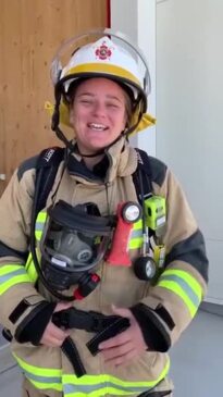 Firefighter Sharnte Butler speaks about raising funds for Movember charities.