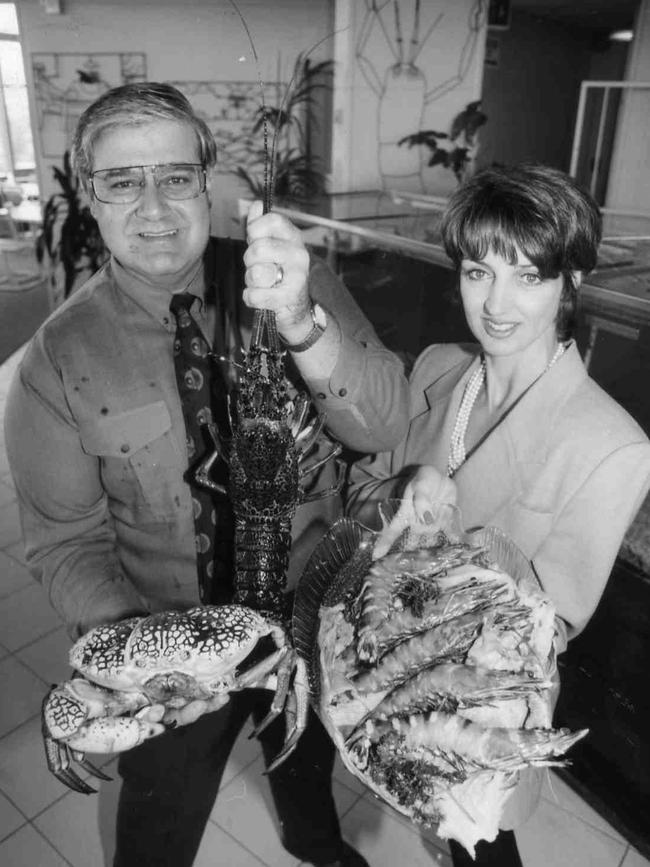 Rock Lobster Cafe proprietors Jack and Irene Psellos in 1993.