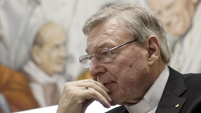 George Pell at the Vatican Radio headquarters in Rome in 2015. Picture: AP