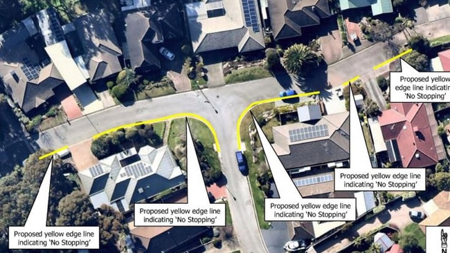 The proposed new parking rules for Cassia Court. Picture: Onkaparinga Council