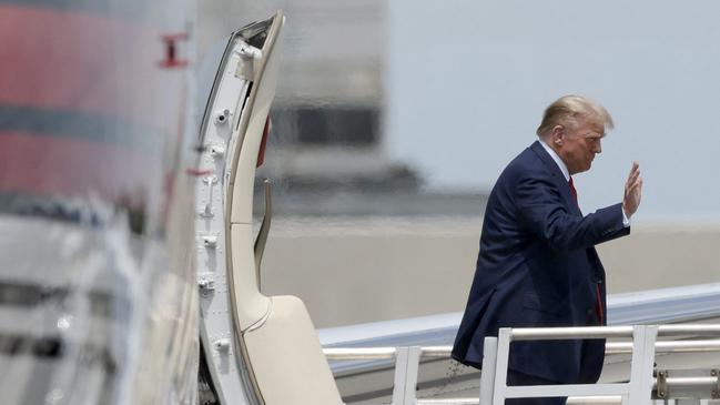 Donald Trump arrives at the Miami International Airport ahead of a scheduled federal court appearance for his arraignment. Picture: Getty Images