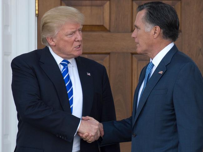 Mitt Romney has broken ranks with Republicans over Donald Trump’s phone call with Ukraine. Picture: AFP