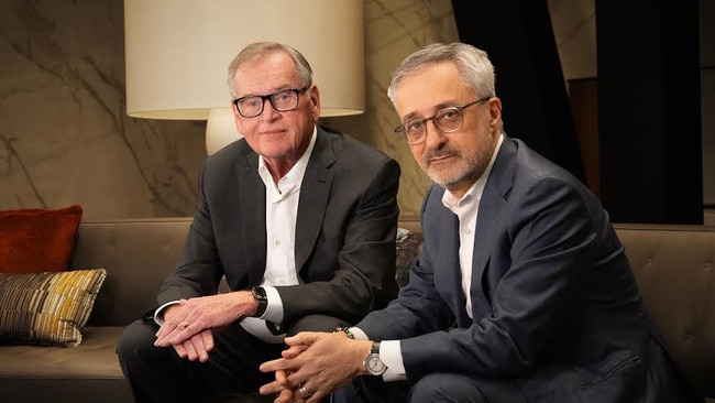 Omnicom chairman &amp; CEO John Wren and Interpublic Group CEO Phillipe Krakowsky.