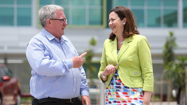 Opposition leader Annastacia Palaszczuk with Tim Mulherin in Mackay on her election campaign. Picture: Tara Croser.