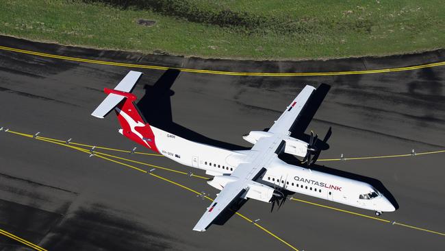 A Qantas Plane preparing for take off at the Domestic Airport in Sydney. Picture: NCA NewsWire / Gaye Gerard