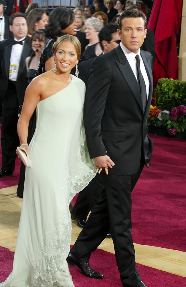 Jennifer Lopez and Ben Affleck attend the 75th Annual Academy Awards in 2003. Picture: Kevin Winter/Getty Images