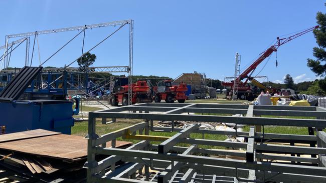 The Thor set being built at Sydney’s Centennial Park. Picture: Supplied