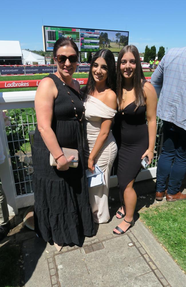 Louisa, Olivia and Sienna together at the Cox Plate.