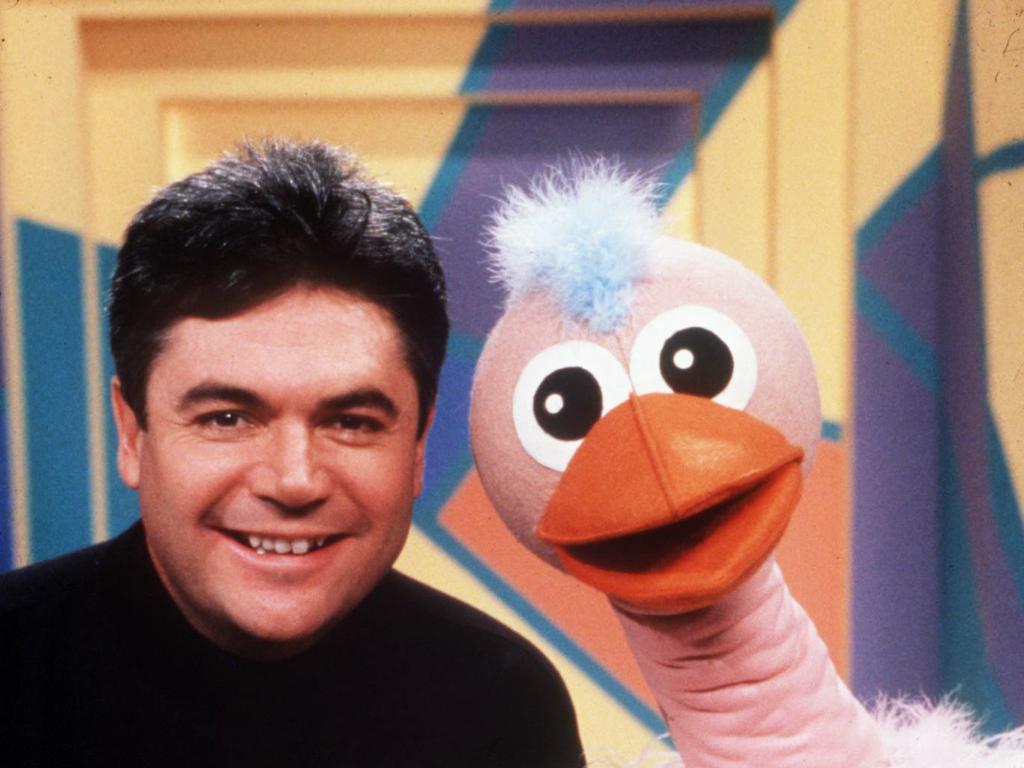 Daryl Somers and Ossie Ostrich from Hey, Hey It's Saturday in 1996.