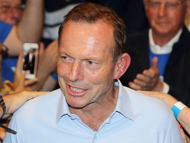 SUNDAY TELEGRAPH - Pictured is Tony Abbott arriving at his Election party at Manly Leagues Club tonight after being defeated by Independent Zali Steggall for the seat of Warringah. Picture: Tim Hunter.