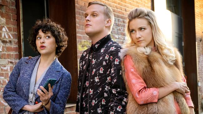 Hagner with co-stars Alia Shawkat and John Early.