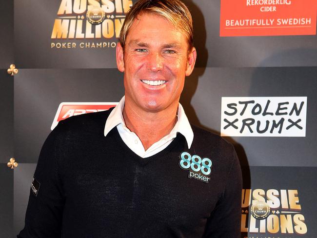Warnie at the Aussie Millions poker welcome party.