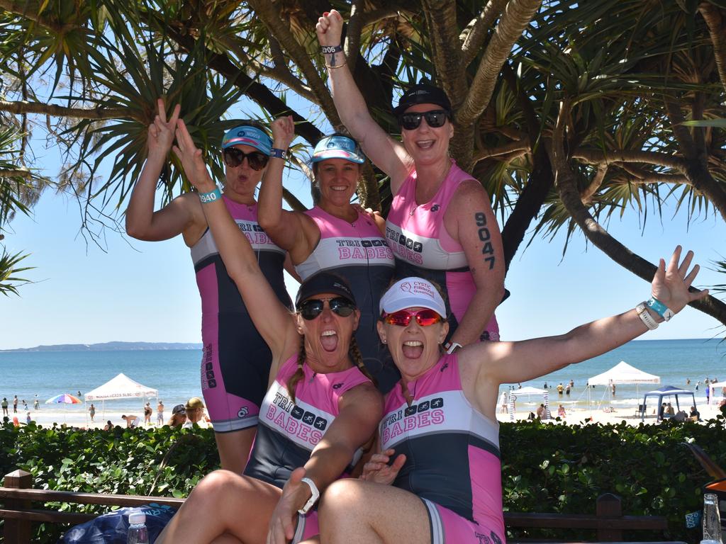 The Tri Babes team at the Garmin Noosa Triathlon on October 30, 2022. Picture: Sam Turner