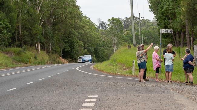 Eight residents congregated on Gate Rd and Tin Can Bay Road to express their ongoing concerns of the 10km stretch between Kin Kin Rd and Wilson’s Pocket Rd.