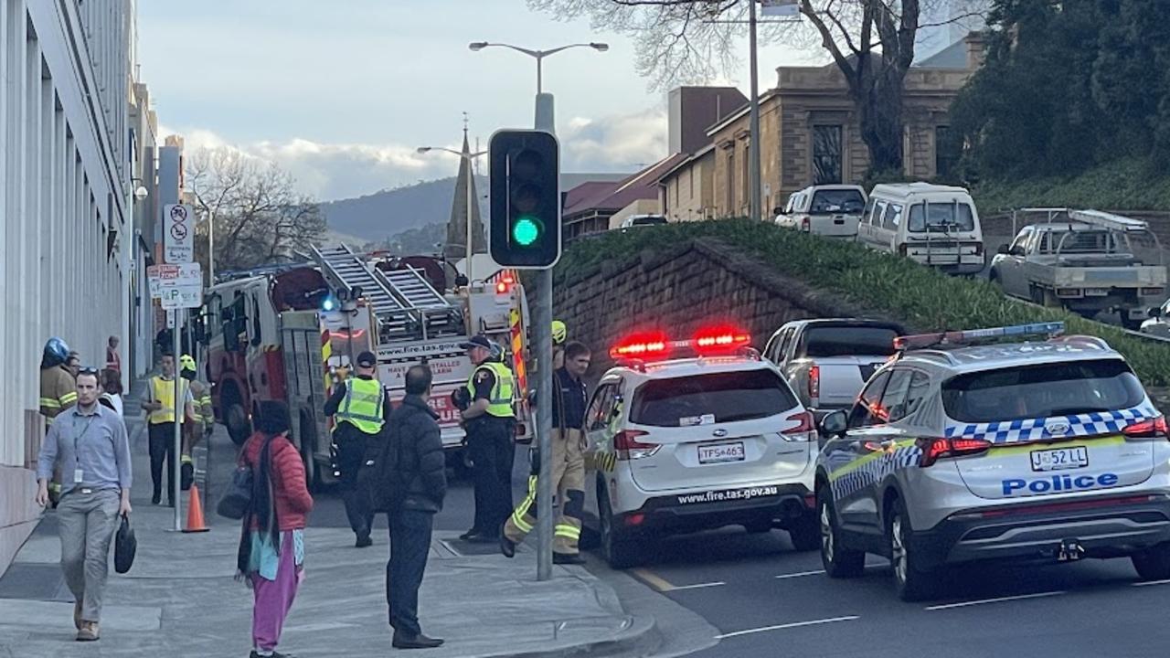 TFS called to Hobart City Council Chambers. Picture: Cameron Whiteley.