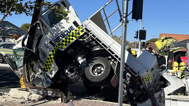 A truck crash on Brighton Road Wednesday 19/02/2025.