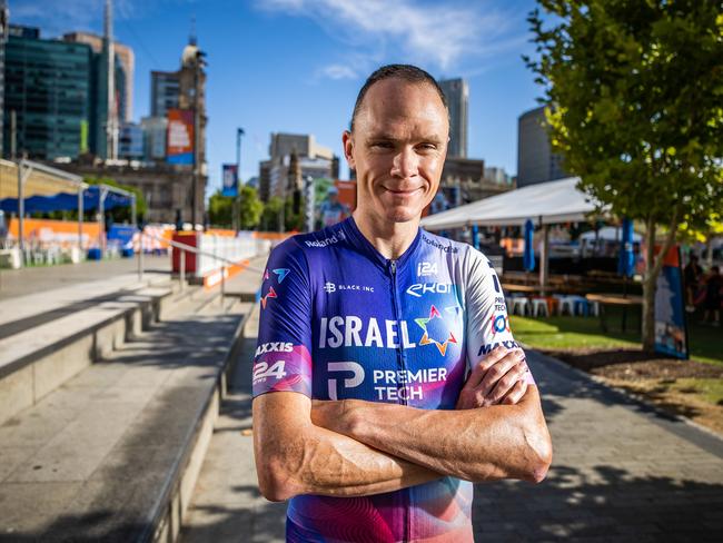 British cyclist Chris Froome ahead of the Tour Down Under, pictured on January 13th, 2022, at Victoria Square in Adelaide. Picture: Tom Huntley