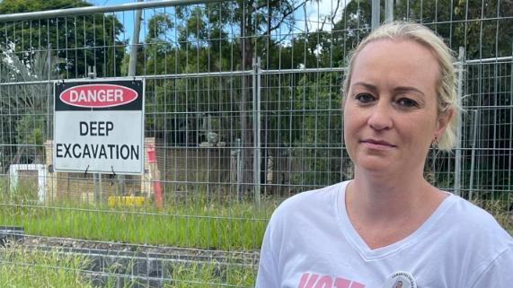 Division 6 candidate Samantha Delmege inspecting the Wardoo and Cotlew Streets intersection and road upgrade at Ashmore.