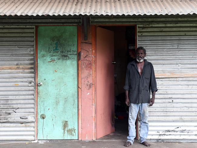 Manaburdurma resident John Lemibanda lives in what he describes "the human chook shed". Picture: (A)manda Parkinson