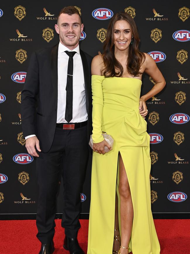 Luke Shuey and wife Daniella Shuey. (Photo by Stefan Gosatti/Getty Images)