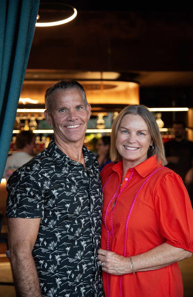 Andrew Smith and Colleen Smith at the Six-Tricks Distilling Co. launch, Mermaid Beach. Picture: Kennedy Barnes.