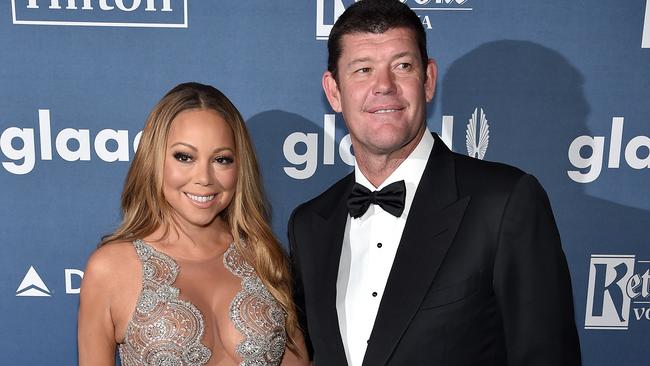 Mariah Carey and James Packer attend the 27th Annual GLAAD Media Awards.