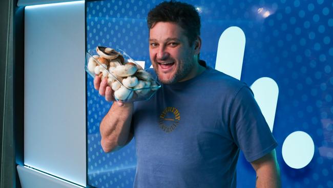 Brendan Fevola with his favourite food mushrooms