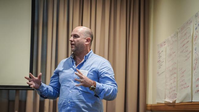 The Dispensary co-owner Damien Connors, speaking a think tank to revive the Mackay city centre. Picture: Heidi Petith