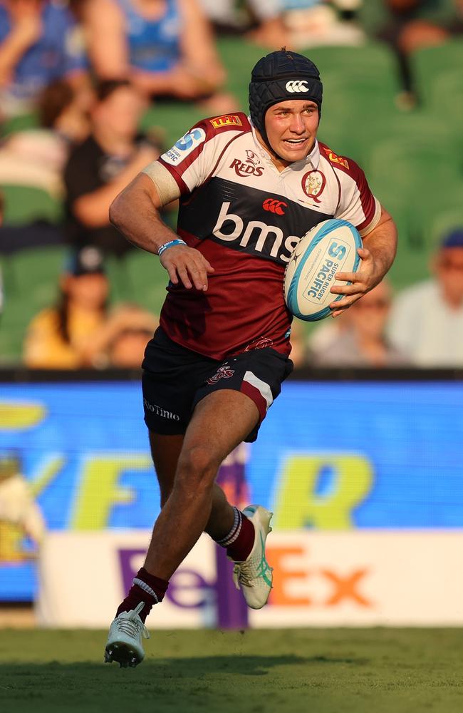 Josh Flook of the Reds in action during the round three Super Rugby Pacific match between Western Force and Queensland Reds. Photo by Janelle St Pierre/Getty Images.