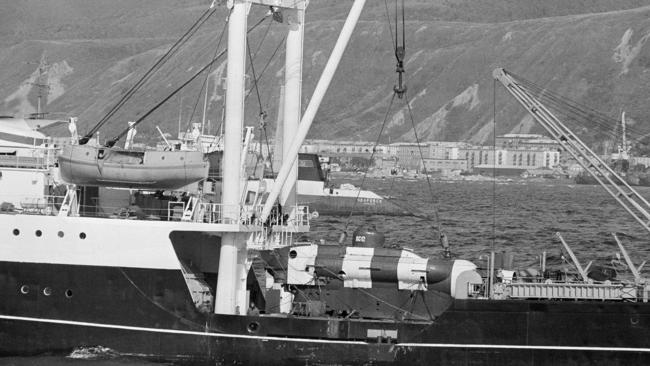 A Soviet mini-submarine searches for debris from Korean Air Lines flight 007 in 1983. Picture: AP