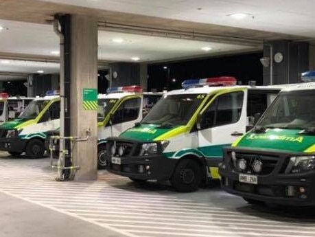 Ambulance ramping at the new Royal Adelaide Hospital. Picture: Ambulance Employees Association Facebook page