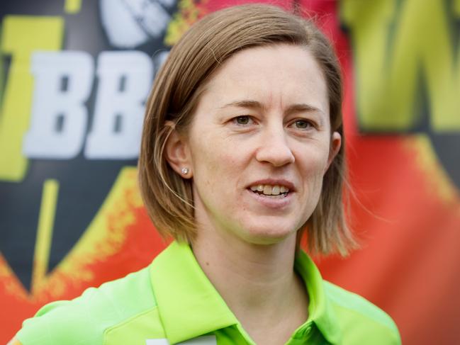 SYDNEY, AUSTRALIA - OCTOBER 10: Rachael Haynes of the Thunder speaks to the media during the Women's Big Bash League Cricket Season Launch at North Sydney Oval on October 10, 2022 in Sydney, Australia. (Photo by Hanna Lassen/Getty Images for Cricket Australia)