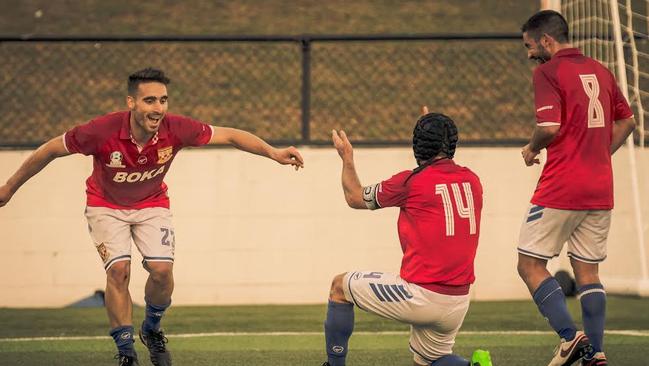 Panni Nikas has earned Sydney United 58 a comprehensive 3-0 victory against Sydney Olympic.