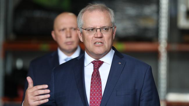 Prime Minister Scott Morrison says a traffic light system will be used to determine travel to countries when international travel restarts. Picture: Annette Dew